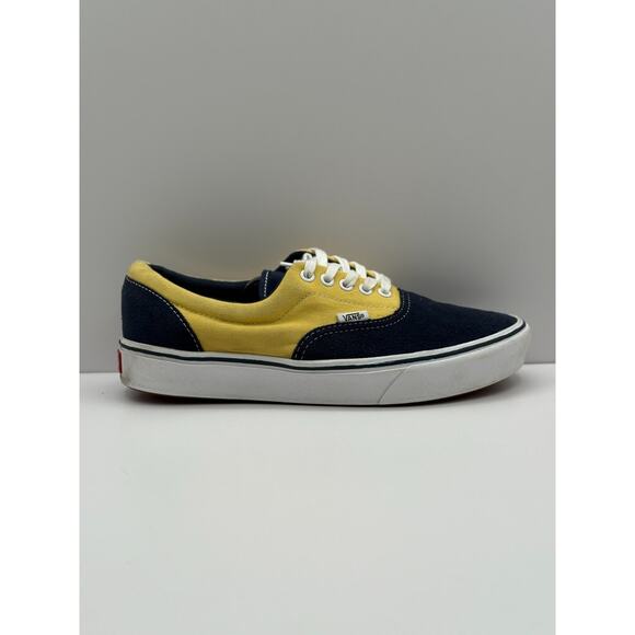 Size 9 - Vans Off The Wall Men's Blue Yellow‎ Suede Canvas Dress Sneaker 500664 - Picture 1 of 10